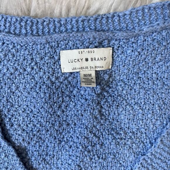 Lucky Brand blue knot style fall and winter cardigan sweater M - Picture 3 of 9